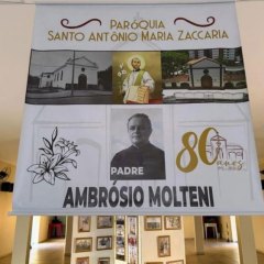 Painel da Exposição dos 80 anos da PSAMZ: semana do padroeiro em 2025