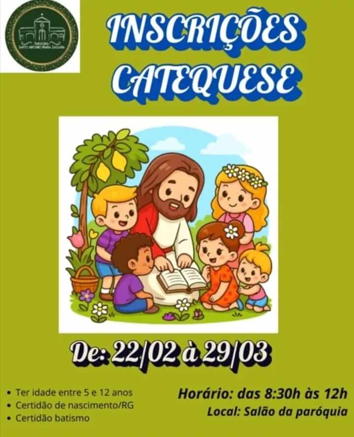 Inscrições Abertas para a Catequese Infantil