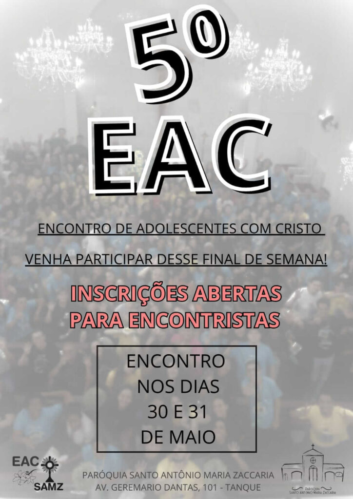 Inscrição Encontreiros 5°EAC SAMZ
