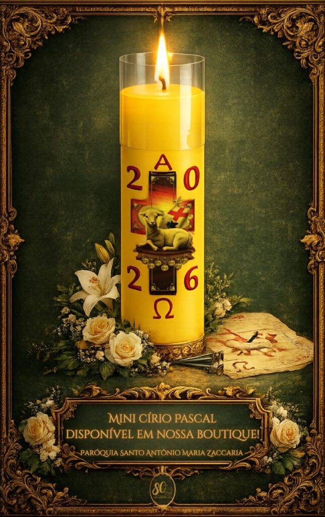Mini Círio Pascal disponível em nossa Boutique Paroquial
