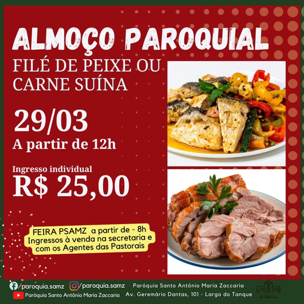 Almoço Paroquial – 29/03