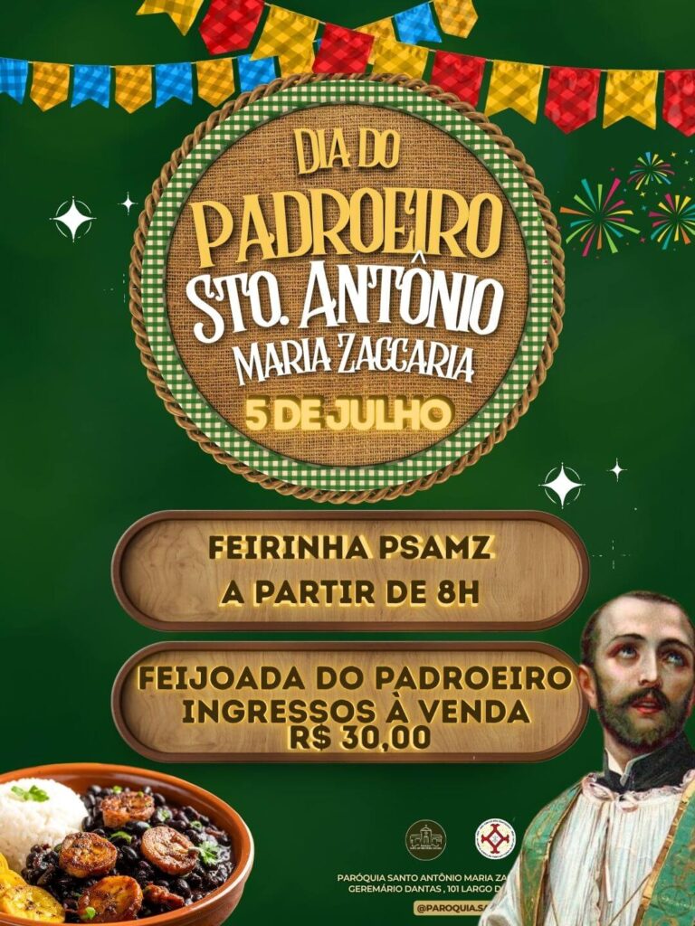 Festa do Padroeiro reúne fé, gastronomia e diversão na Paróquia Santo Antônio Maria Zaccaria