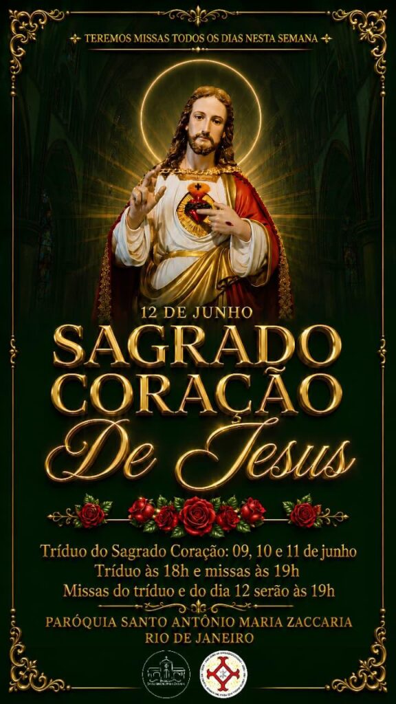 Sagrado Coração de Jesus: Tríduo Preparatório e Missa Solene