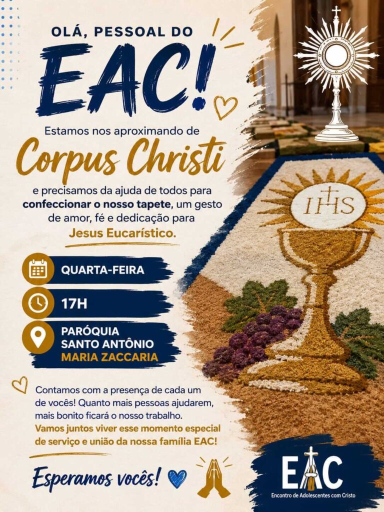 EAC convida para confecção do tapete de Corpus Christi